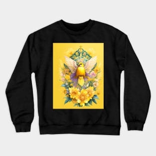 Yellow Bird Below Tiny Cross Crewneck Sweatshirt